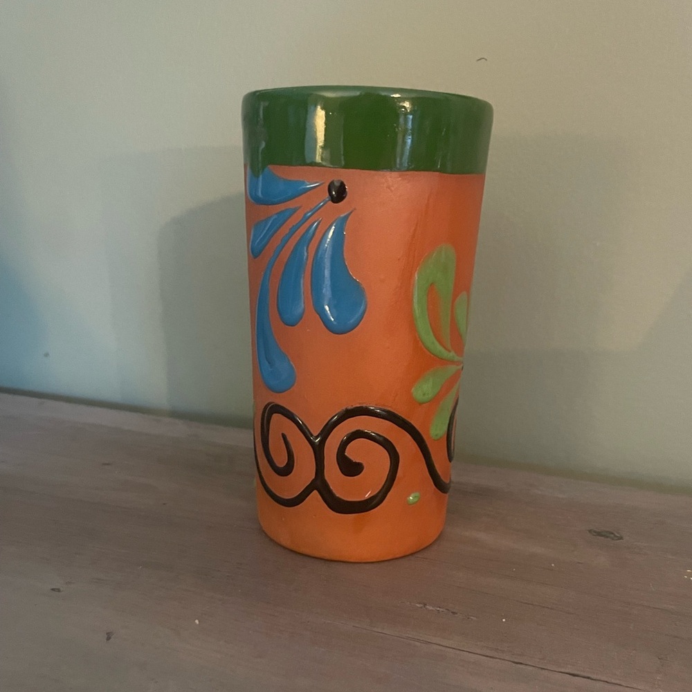 Small Hand-glazed Terracotta Vase